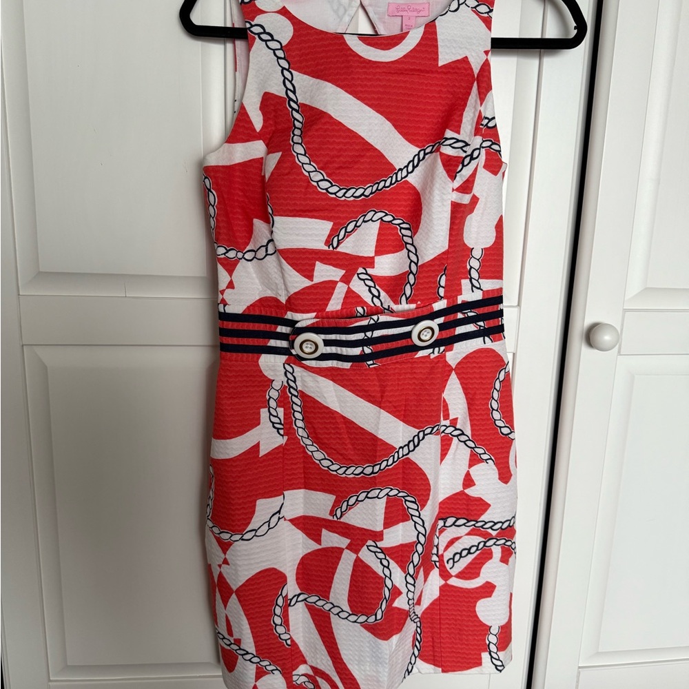 Stylish Orange and White Nautical Dress